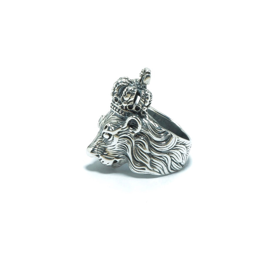 Lion king luxury silver solid ring - ITIncanTraditional