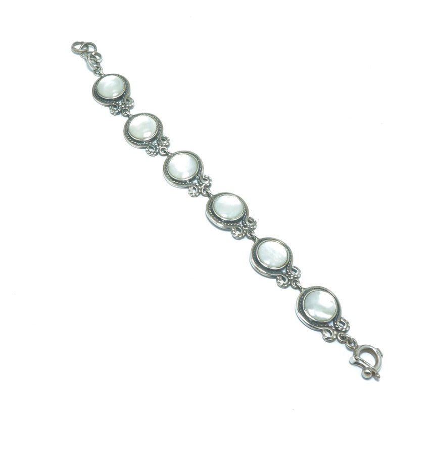 Mother of Pearl luxury elegant solid bracelet - ITIncanTraditional