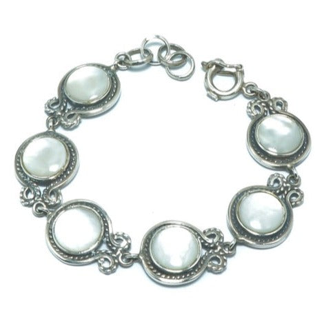 Mother of Pearl luxury elegant solid bracelet - ITIncanTraditional