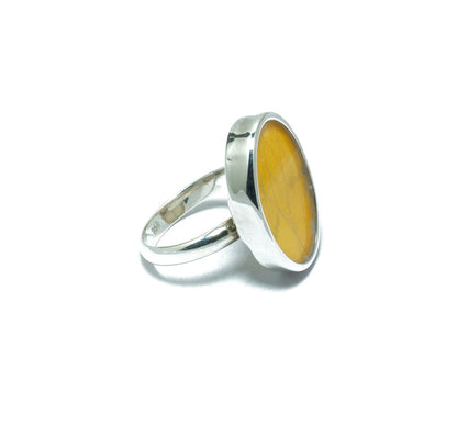 Phoebis Philea yellow luxury silver ring - ITIncanTraditional