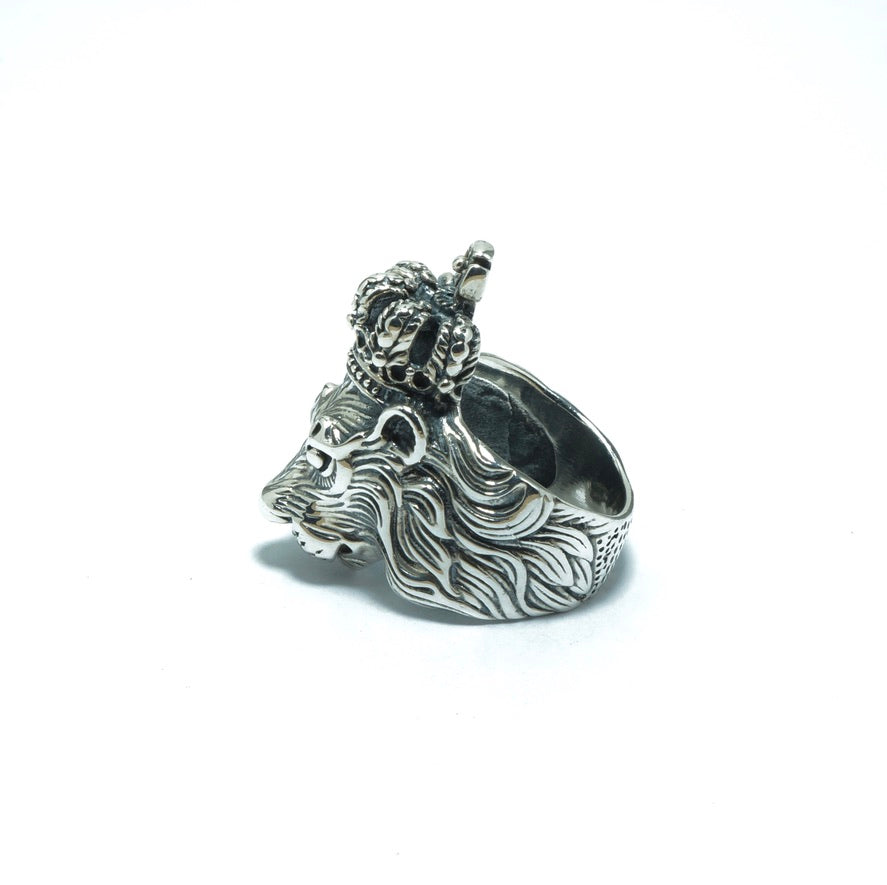 Lion king luxury silver solid ring - ITIncanTraditional