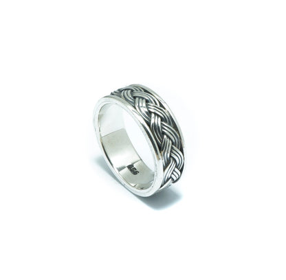 Chain III luxury silver solid ring - ITIncanTraditional