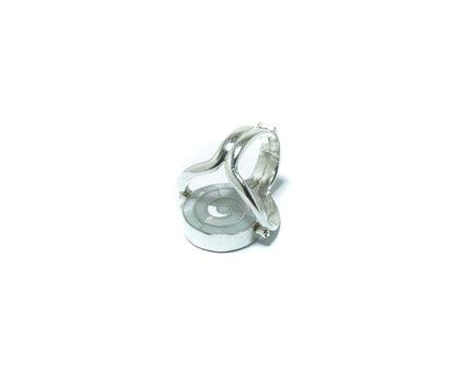 Pachamama double luxury silver ring with multiple stones and shells II - ITIncanTraditional