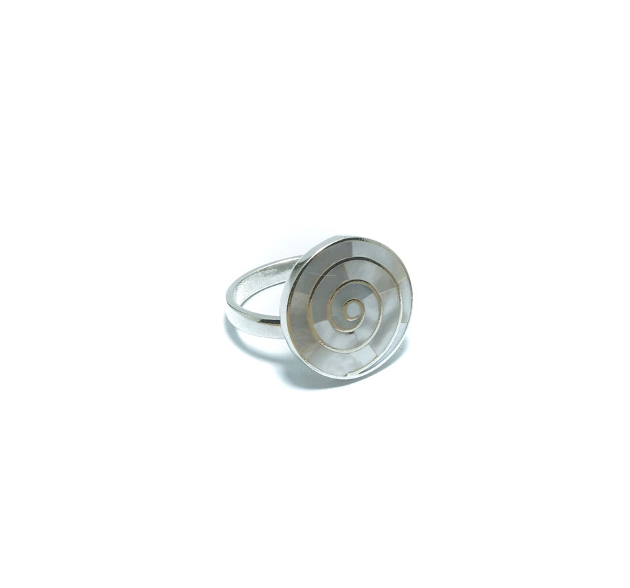 Pachamama Mother or Pearl design solid silver ring - ITIncanTraditional