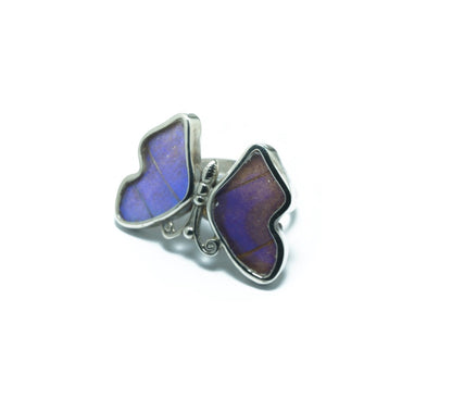 Blue butterfly luxury silver ring - ITIncanTraditional