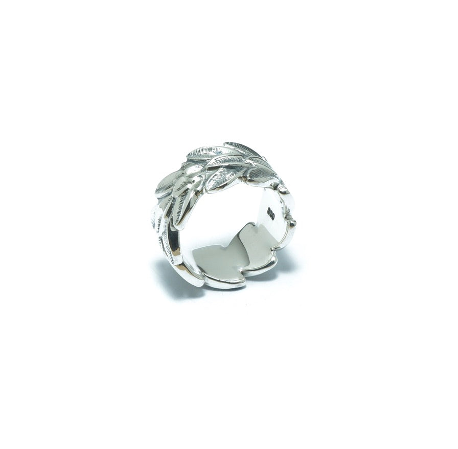 Leaf luxury silver solid ring - ITIncanTraditional