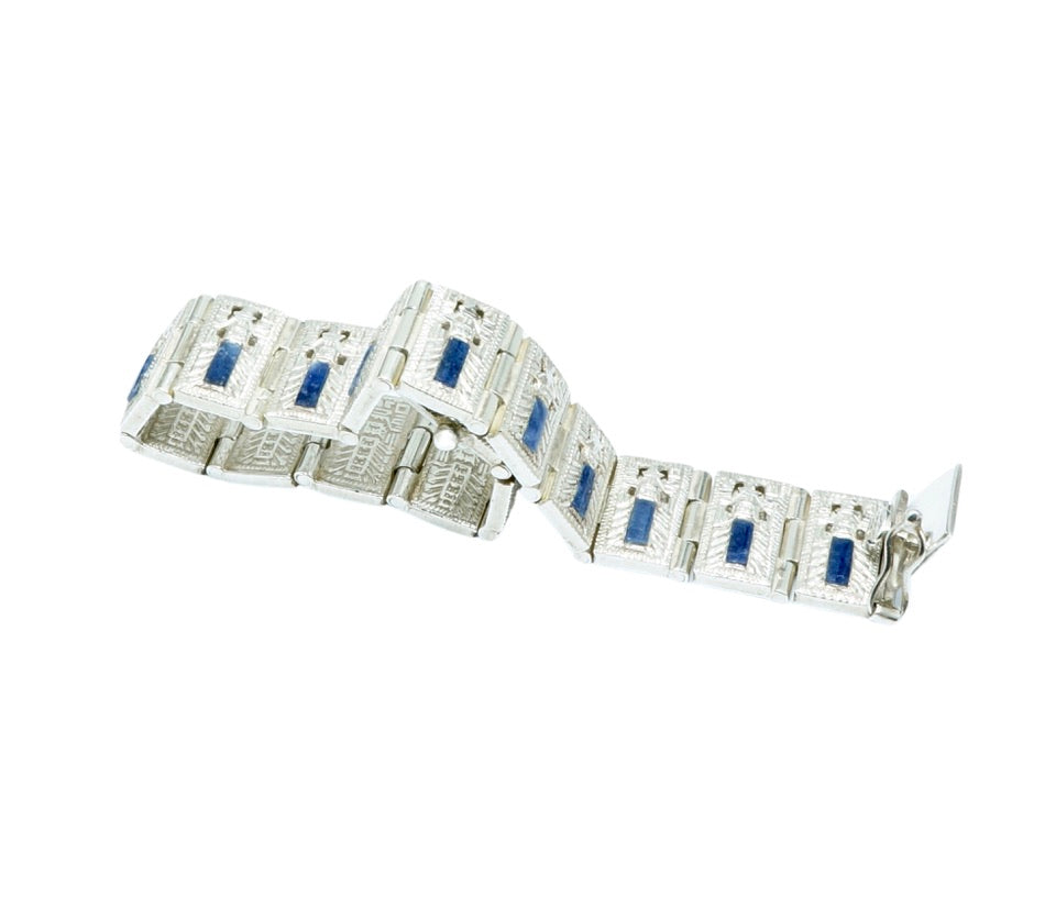 Raimondi Stele Sodalite luxury design solid silver bracelet - ITIncanTraditional