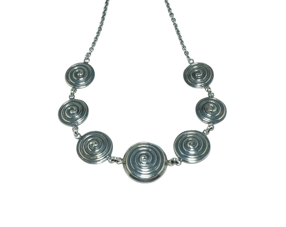 Spiral luxury design solid silver necklace - ITIncanTraditional