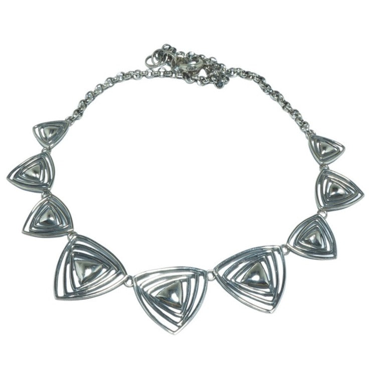 Triangle Spiral luxury design solid silver necklace - ITIncanTraditional