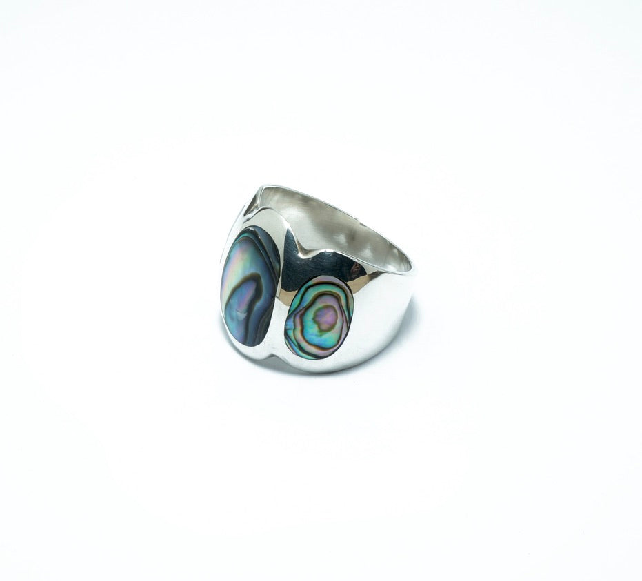 Abalone luxury solid silver ring - ITIncanTraditional