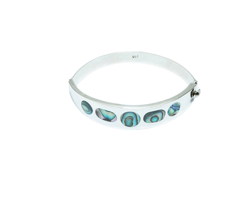 Abalone shell luxury elegant silver bracelet - ITIncanTraditional