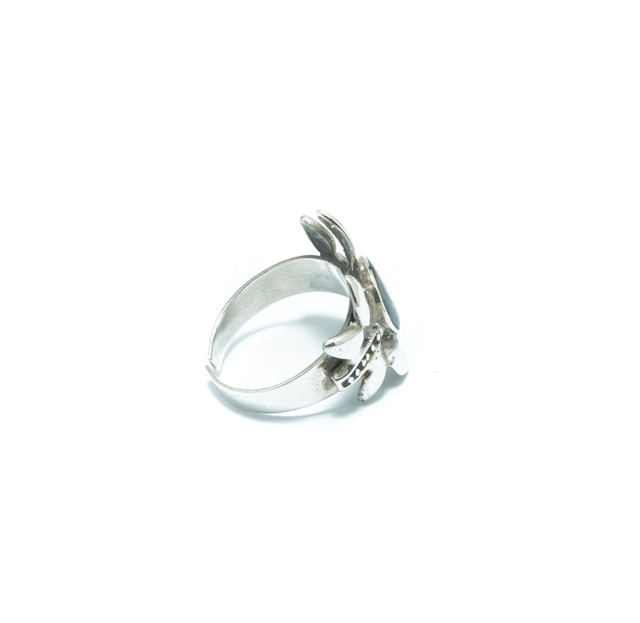 Abalone luxury floral silver ring - ITIncanTraditional