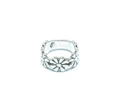 Flower luxury silver solid ring - ITIncanTraditional