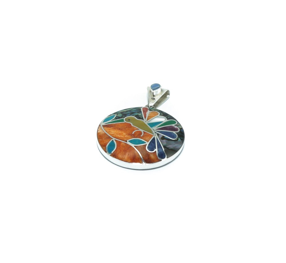 Hummingbird luxury design solid silver pendant - ITIncanTraditional