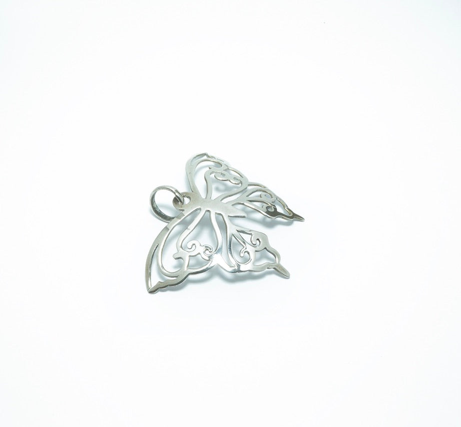 Butterfly luxury solid oxidized silver pendant - ITIncanTraditional