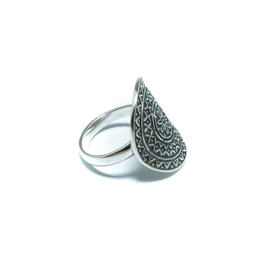 Geometric adjustable luxury silver ring - ITIncanTraditional