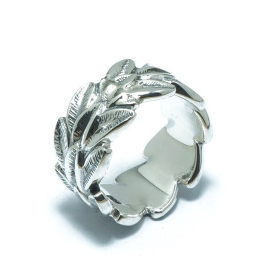 Leaf luxury silver solid ring - ITIncanTraditional