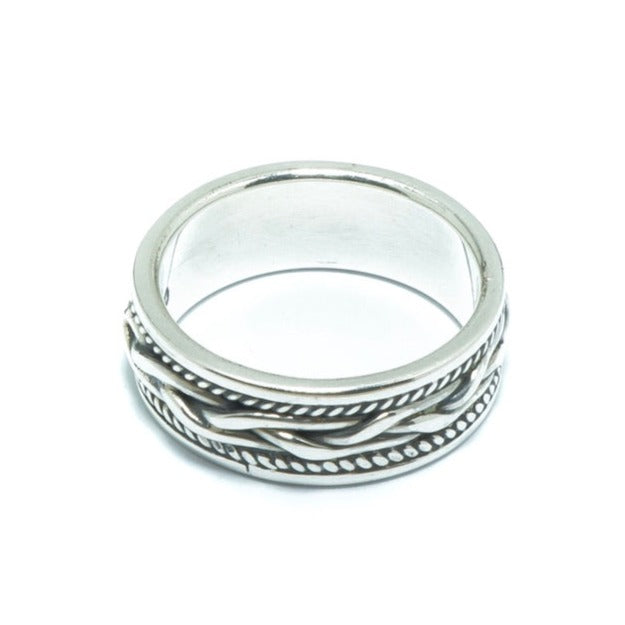 Chain II luxury silver solid ring - ITIncanTraditional