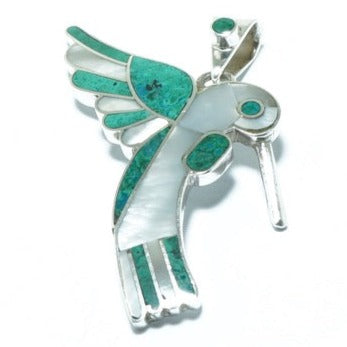 Hummingbird luxury solid silver pendant III - ITIncanTraditional