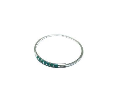 Chrysocolla design solid silver bracelet - ITIncanTraditional