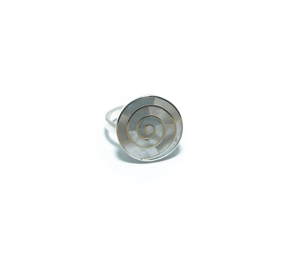 Pachamama Mother or Pearl design solid silver ring - ITIncanTraditional