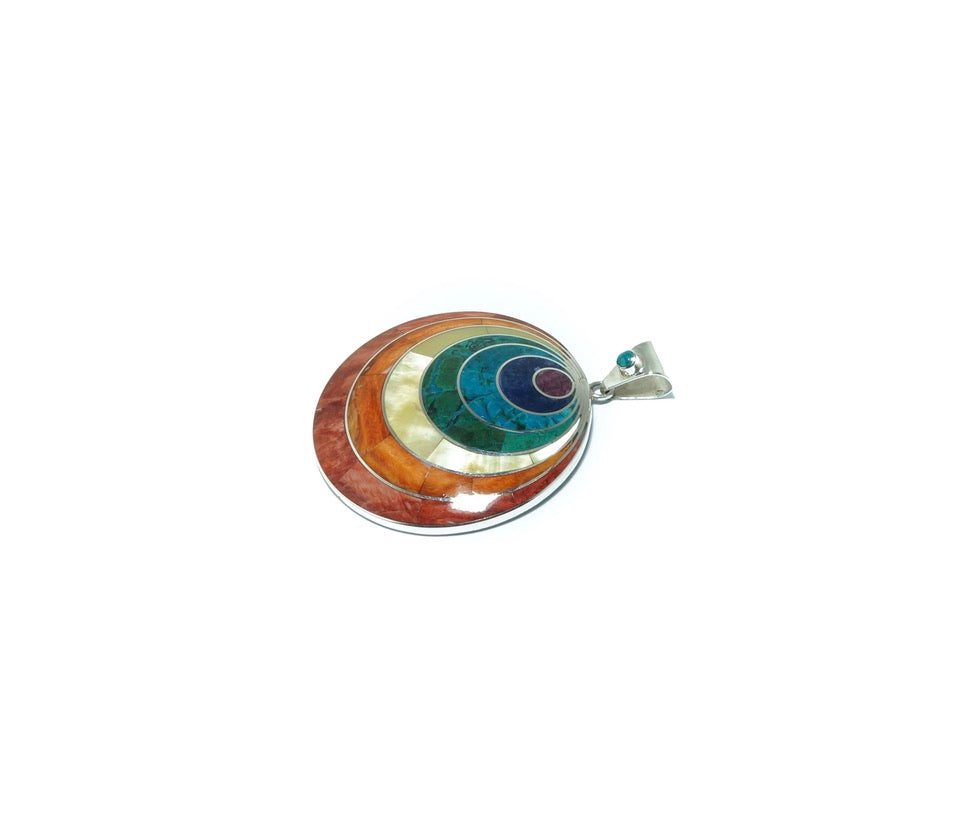 Pachamama luxury design solid silver pendant III - ITIncanTraditional