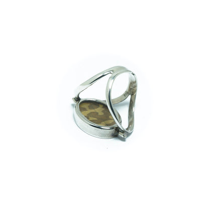 Oval butterfly double luxury adjustable silver ring - ITIncanTraditional