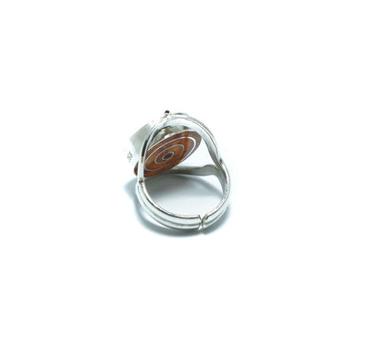 Pachamama double luxury silver ring with multiple stones and shells - ITIncanTraditional