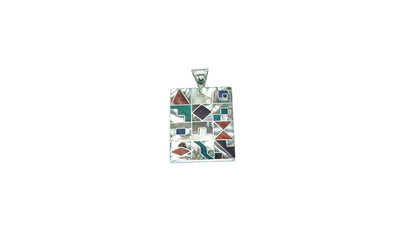 Nacre Incan Calendar luxury solid silver pendant - ITIncanTraditional