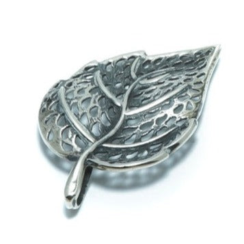 Leaf luxury solid oxidized silver pendant - ITIncanTraditional