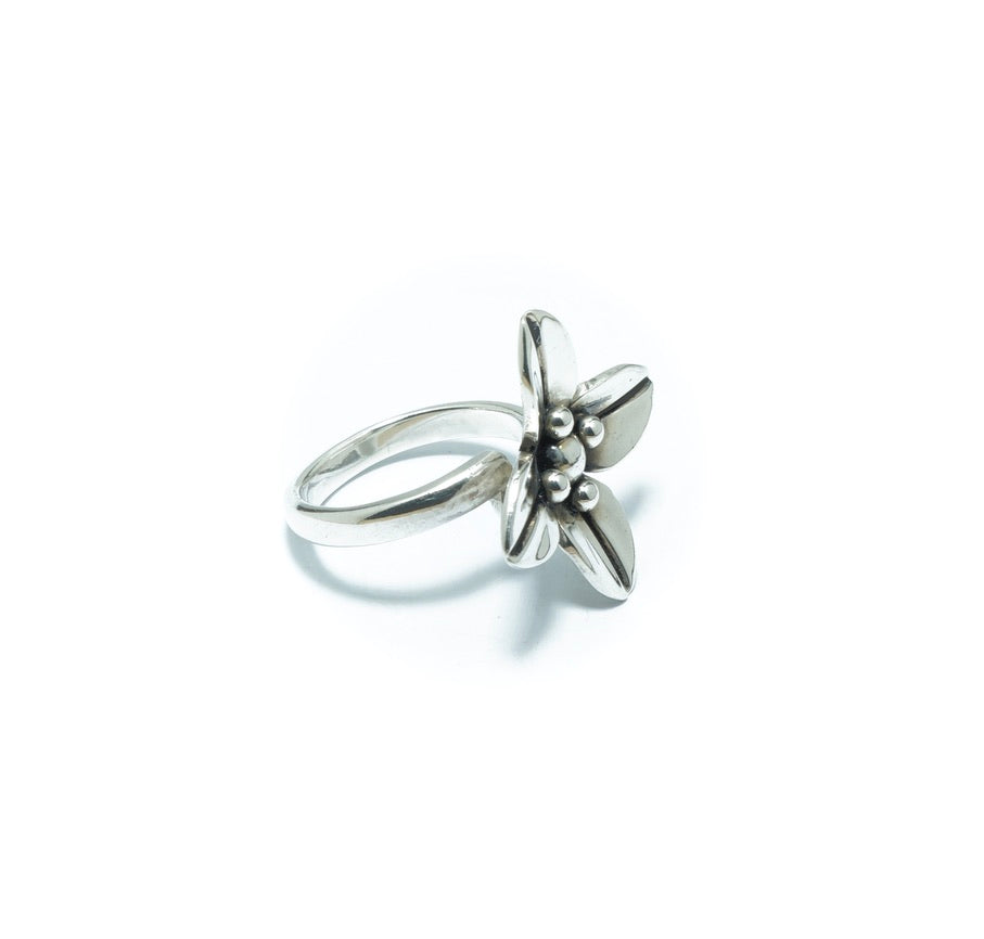 Flower fabulous luxury silver solid ring - ITIncanTraditional