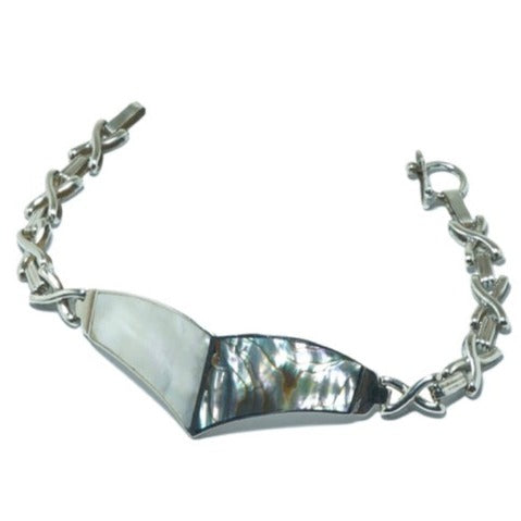 Double shell elegant design solid silver bracelet - ITIncanTraditional