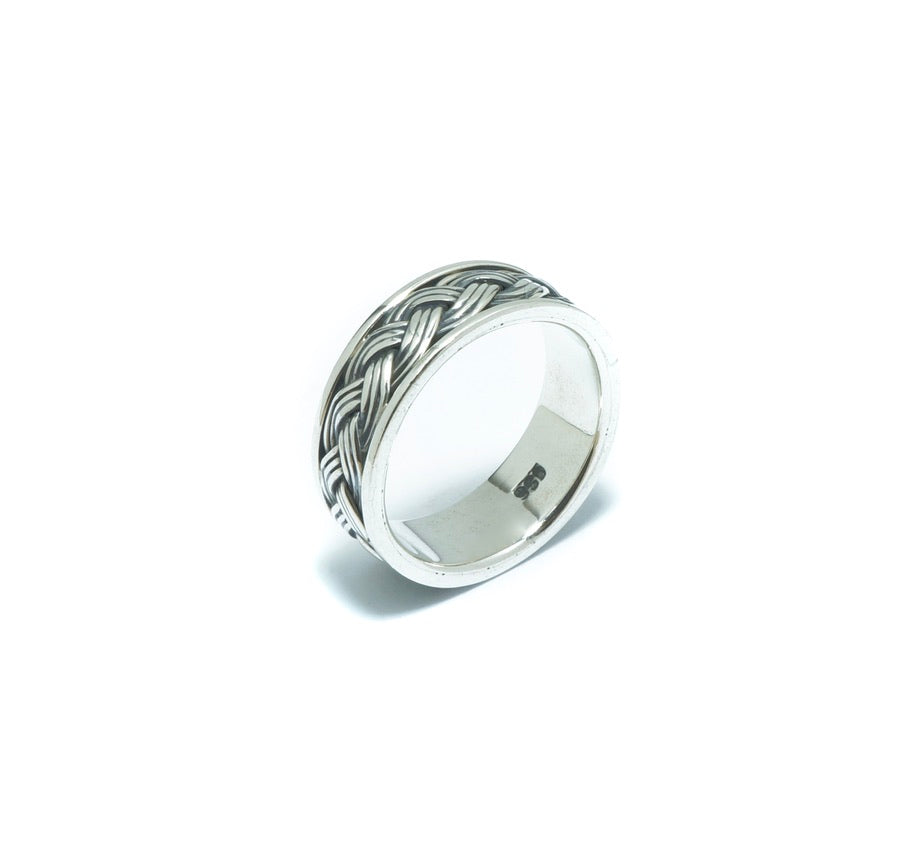 Chain III luxury silver solid ring - ITIncanTraditional