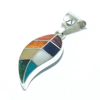 Leaf elegant luxury solid silver pendant - ITIncanTraditional