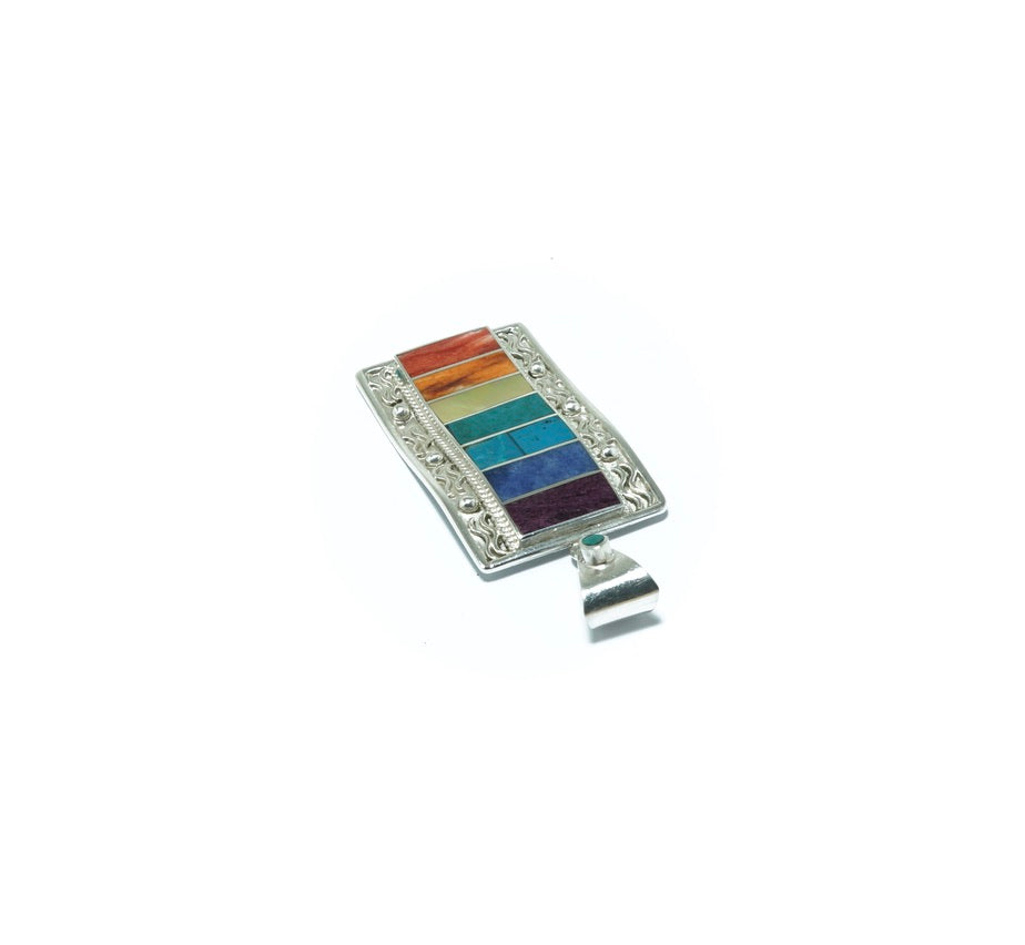 Incan Flag luxury solid silver pendant - ITIncanTraditional