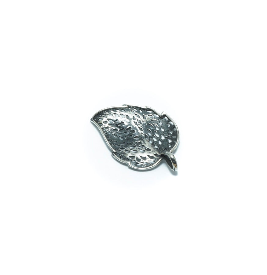 Leaf luxury solid oxidized silver pendant - ITIncanTraditional