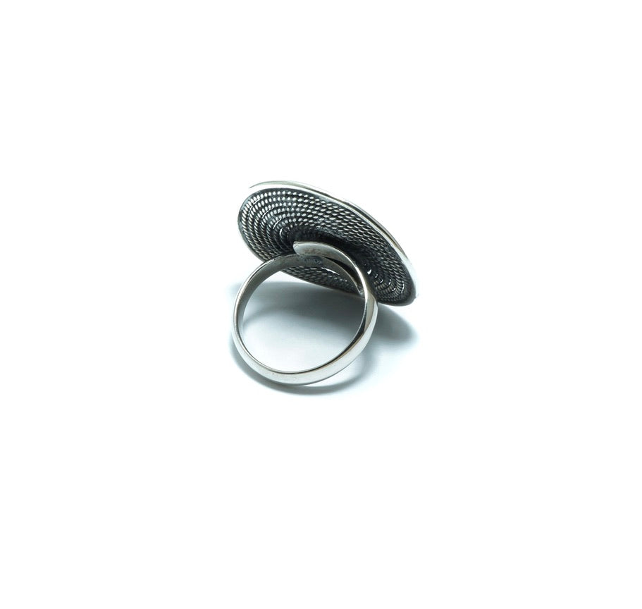 Circular Sodalite design luxury solid silver ring - ITIncanTraditional