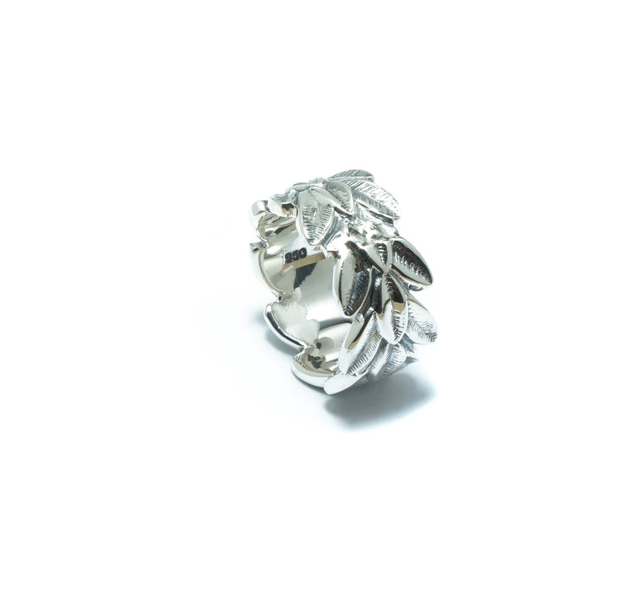 Leaf luxury silver solid ring - ITIncanTraditional