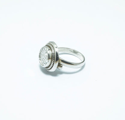 Circular fine silver grain ring - ITIncanTraditional