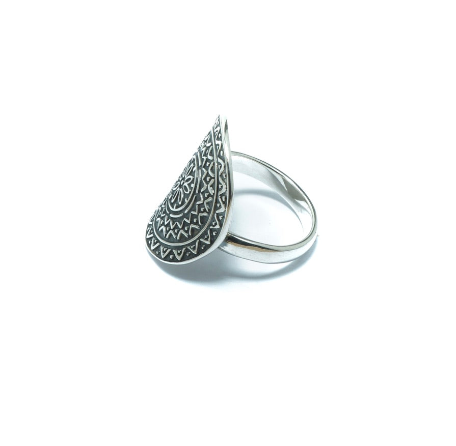 Geometric adjustable luxury silver ring - ITIncanTraditional