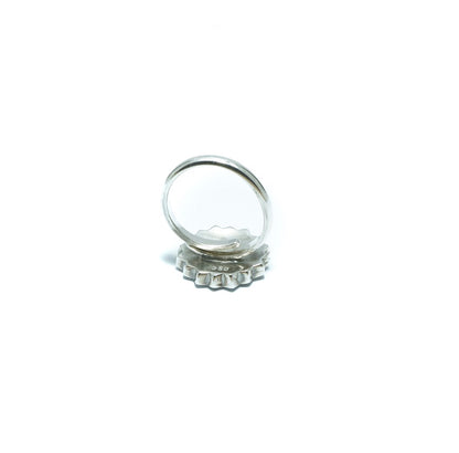 Flower Mother or Pearl design solid silver ring - ITIncanTraditional