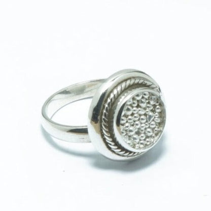 Circular fine silver grain ring - ITIncanTraditional