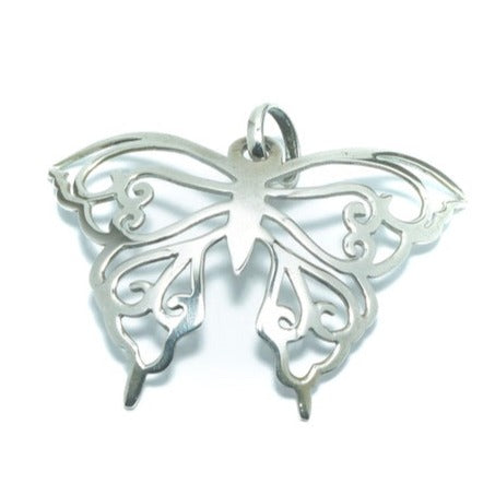 Butterfly luxury solid oxidized silver pendant - ITIncanTraditional