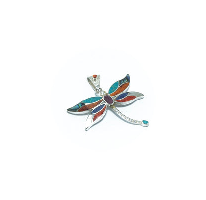 Dragonfly luxury design solid silver pendant - ITIncanTraditional