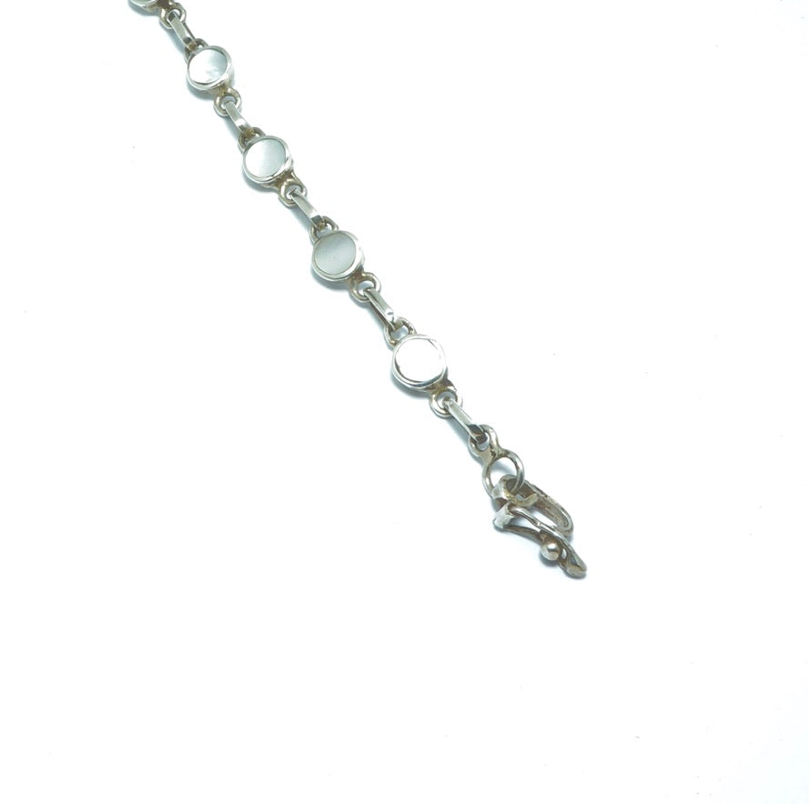 Mother of Pearl luxury design silver bracelet - ITIncanTraditional