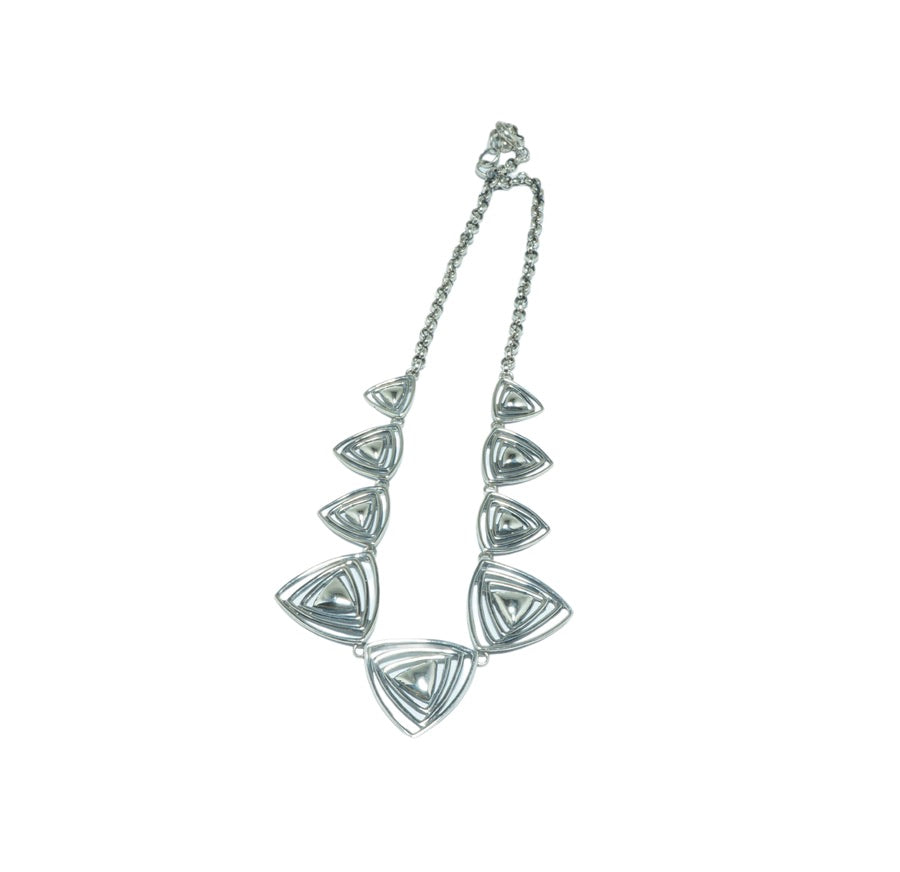 Triangle Spiral luxury design solid silver necklace - ITIncanTraditional