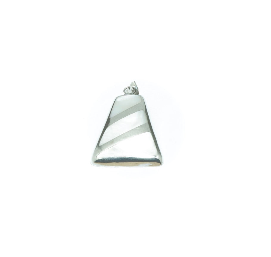 Modern Mother of Pearl luxury solid silver pendant III - ITIncanTraditional