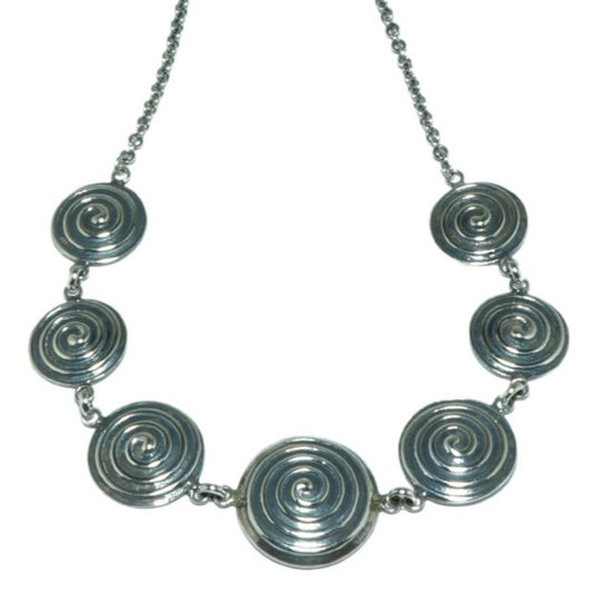 Spiral luxury design solid silver necklace - ITIncanTraditional