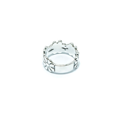 Flower luxury silver solid ring - ITIncanTraditional