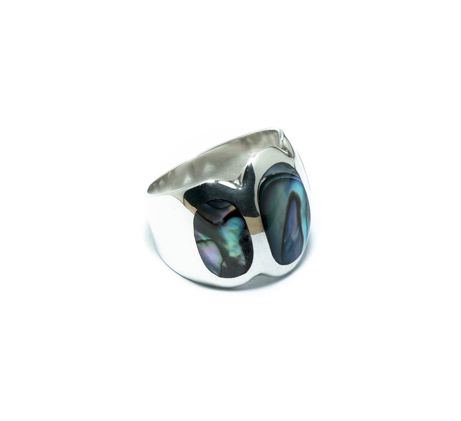 Abalone luxury solid silver ring - ITIncanTraditional